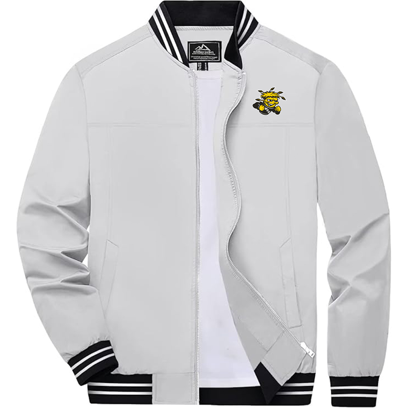 Men's   Wichita State Shockers Lightweight Zip-Up Bomber Jacket  Ribbed Collar and Cuffs Outerwear